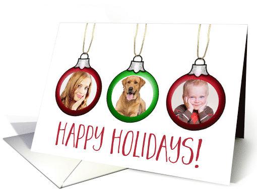Custom Photo Card Happy Holidays Ornaments card (528320)