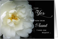 Aunt Will you be my Bridesmaid - white flower card