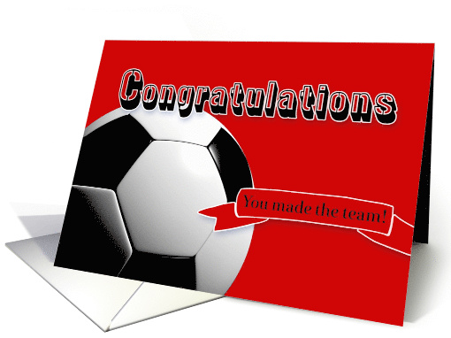 Red Congratulations Soccer Team card (555153)