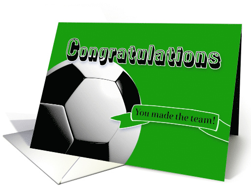 Green Congratulations Soccer Team card (555155)