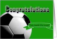 Green Congratulations Soccer Team card