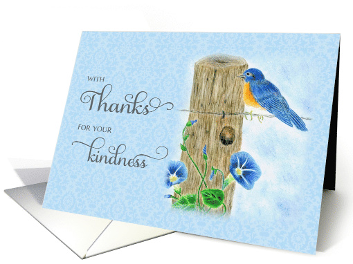 Thanks for your kindness bird on fence card (562272)