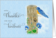 Thanks for your kindness bird on fence card