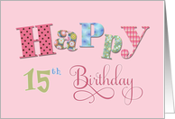 15th Happy Birthday card