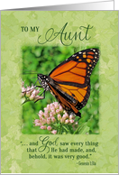 Aunt Birthday Butterfly Scripture Verse card