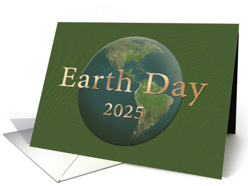 Earth Day 2025 Globe with Green Background card (567043)