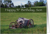Son 51st Birthday Antique Wagon card