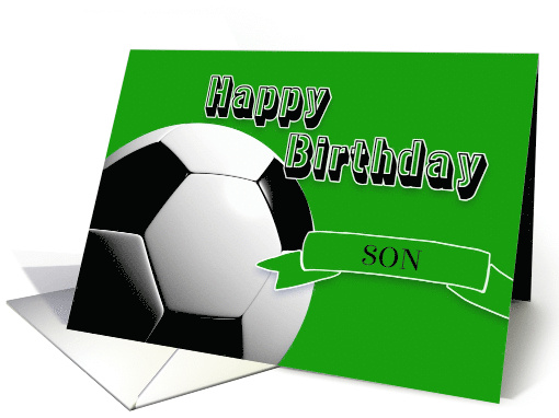 Green Soccer Son Happy Birthday card (626126)
