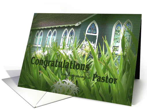 Congratulations Pastor Ordination Church with Stain Glass Windows card