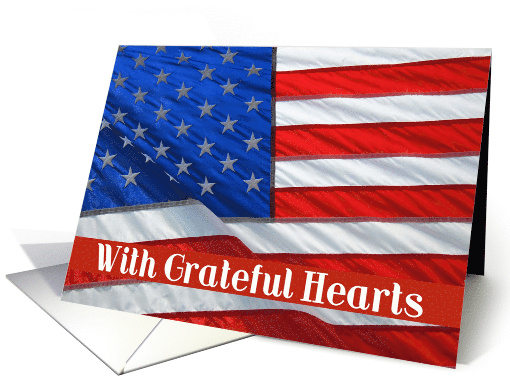 Grateful Hearts Flag Thank You card (643113)