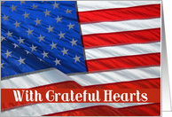 Grateful Hearts Flag Thank You card