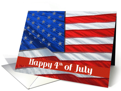 Happy 4th of July U.S. Flag card (643127)
