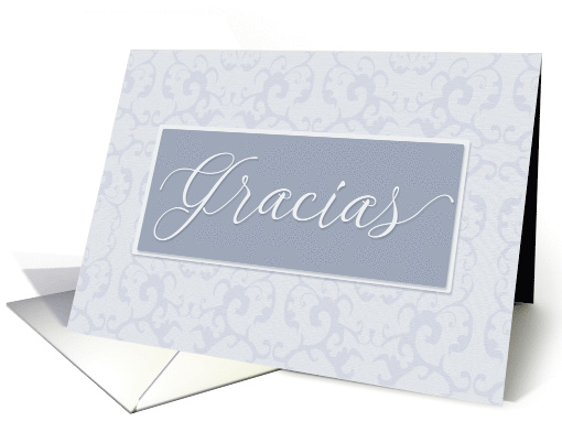 Business Thank you, Spanish Gracias Blue Gray card (665028)