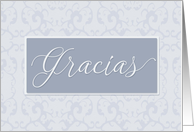 Business Thank you, Spanish Gracias Blue Gray card
