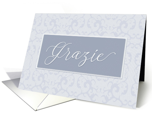 Business Thank You, Grazie Italian Blue Gray card (665029)