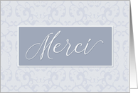 Business Thank You, Merci, French Blue Gray card