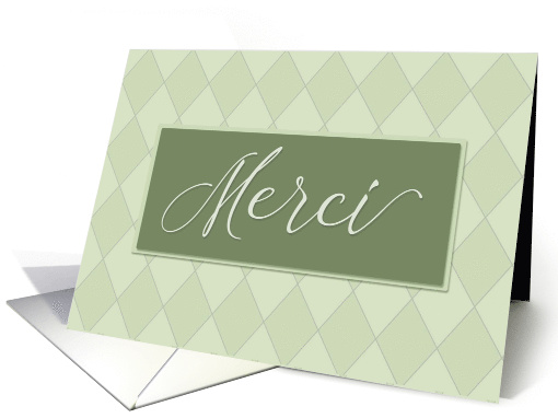 Business Thank You, Merci French Green Diamonds card (665034)