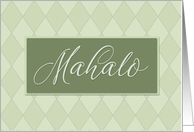 Business Thank You, Mahalo Hawaiian Green Diamonds card