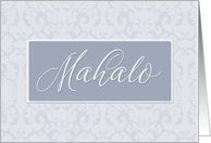 Business Thank You, Mahalo Hawaiian Blue Gray card