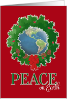 Business - Peace on Earth Wreath with globe card
