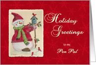 Pen Pal Holiday Greetings Snowman card
