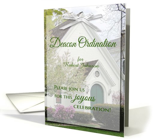 Deacon Ordination Invitation - custom name card (676925)