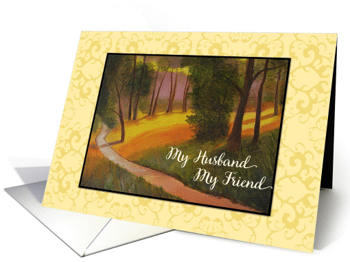 Anniversary, Yellow my husband my friend card (676937)