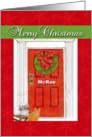 Merry Christmas door - McRae card