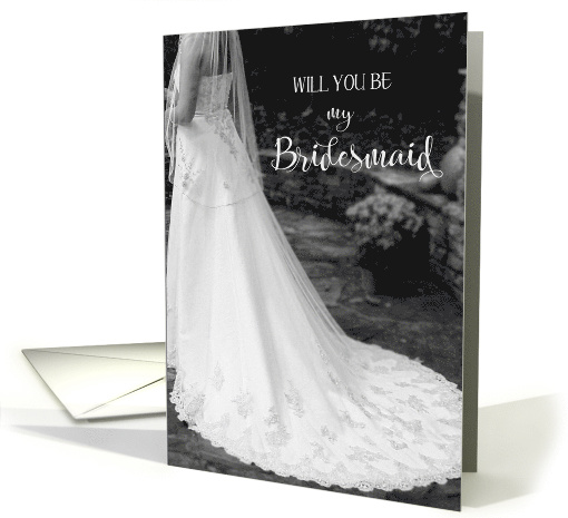 Be my Bridesmaid black & white Bride card (712539)