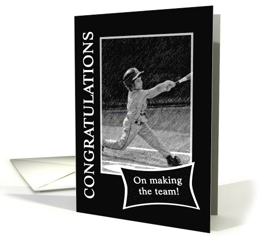 Baseball Congratulations on Making the Team card (824202)