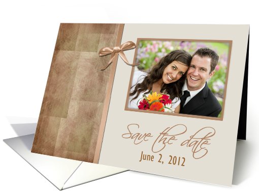 Save the Date, Pink & Ivory, Photo Card Template card (836024)