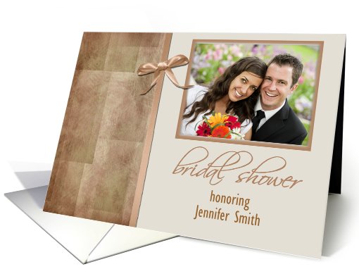 Bridal Shower, Pink & Ivory, Photo Card Template card (836030)