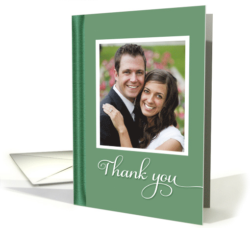 Thank You Simple Green Photo Template card (838540)