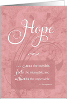 Hope - Cancer Patient Caregiver Encouragement card