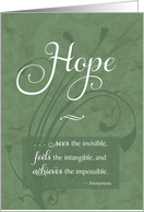 Hope - Cancer Patient Caregiver Encouragement card