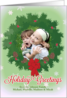 Holiday Wreath custom photo card