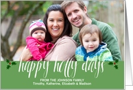 Happy Holly Days typography custom photo card