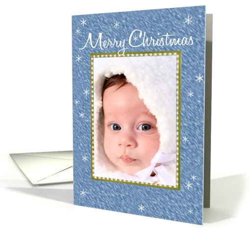 Merry Christmas blue custom photo card (853999)