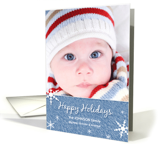 Snowflake Holiday custom photo card (866152)