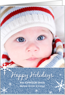Snowflake Holiday custom photo card
