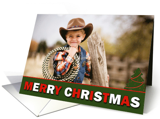 Merry Christmas Tree custom photo card (867564)