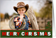 Merry Christmas Tree custom photo card