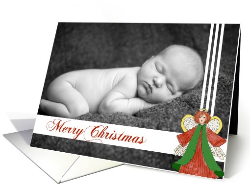 Merry Christmas Angel custom photo card (867618)