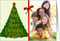 We Wish You a Merry Christmas Tree - Custom Photo Card