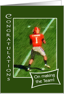 Football - Congratulations on making the team card