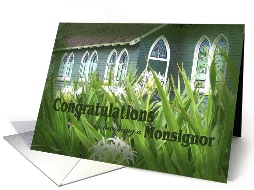 Congratulations on Becoming a Monsignor Church with Stain Glass card