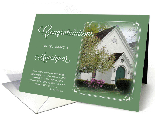 Congratulations on becoming a Monsignor - painted church card (898486)