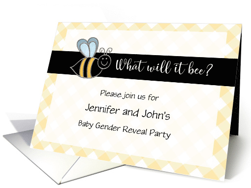 Baby Reveal Party Invitation Custom What Will it Bee ? card (909009)