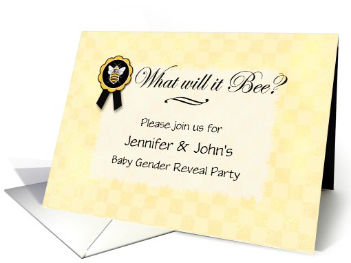 Baby Reveal Party Invitation - Custom Bee card (909041)
