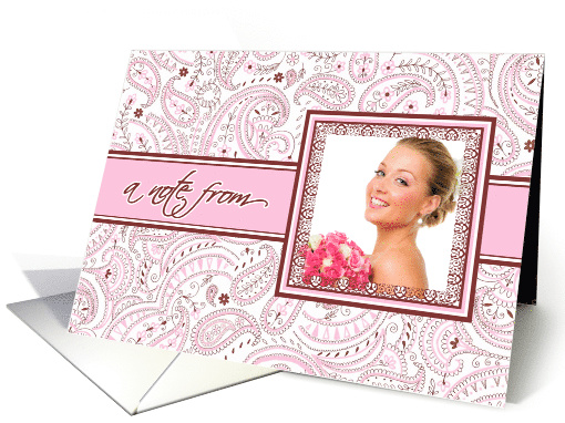 A Note From - Pink Paisley Custom Photo card (925714)